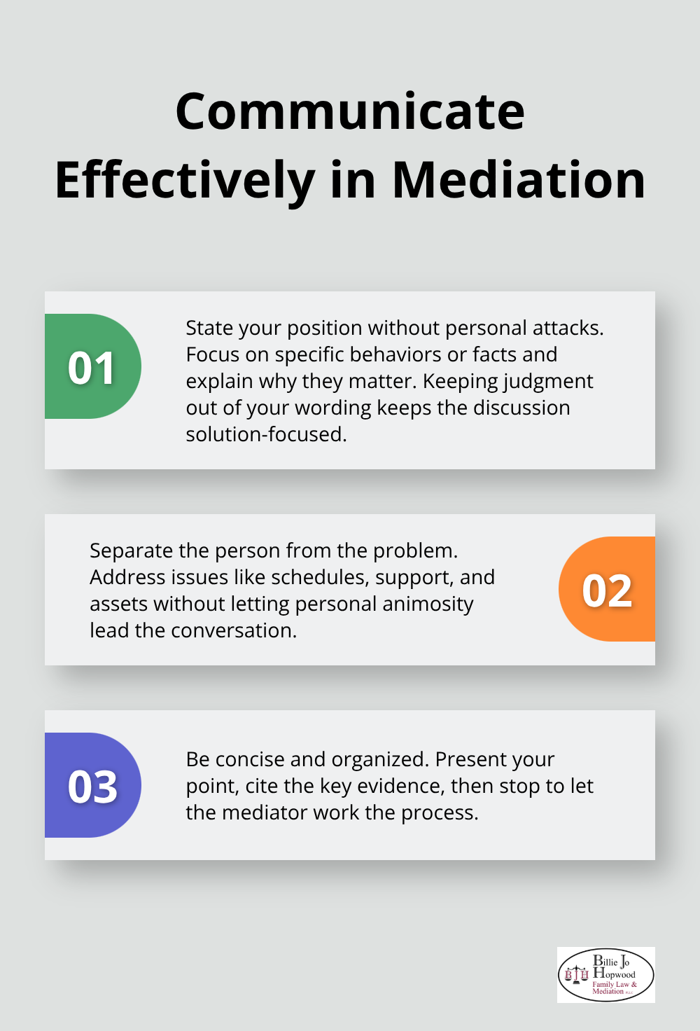 Three proven communication practices for successful mediation