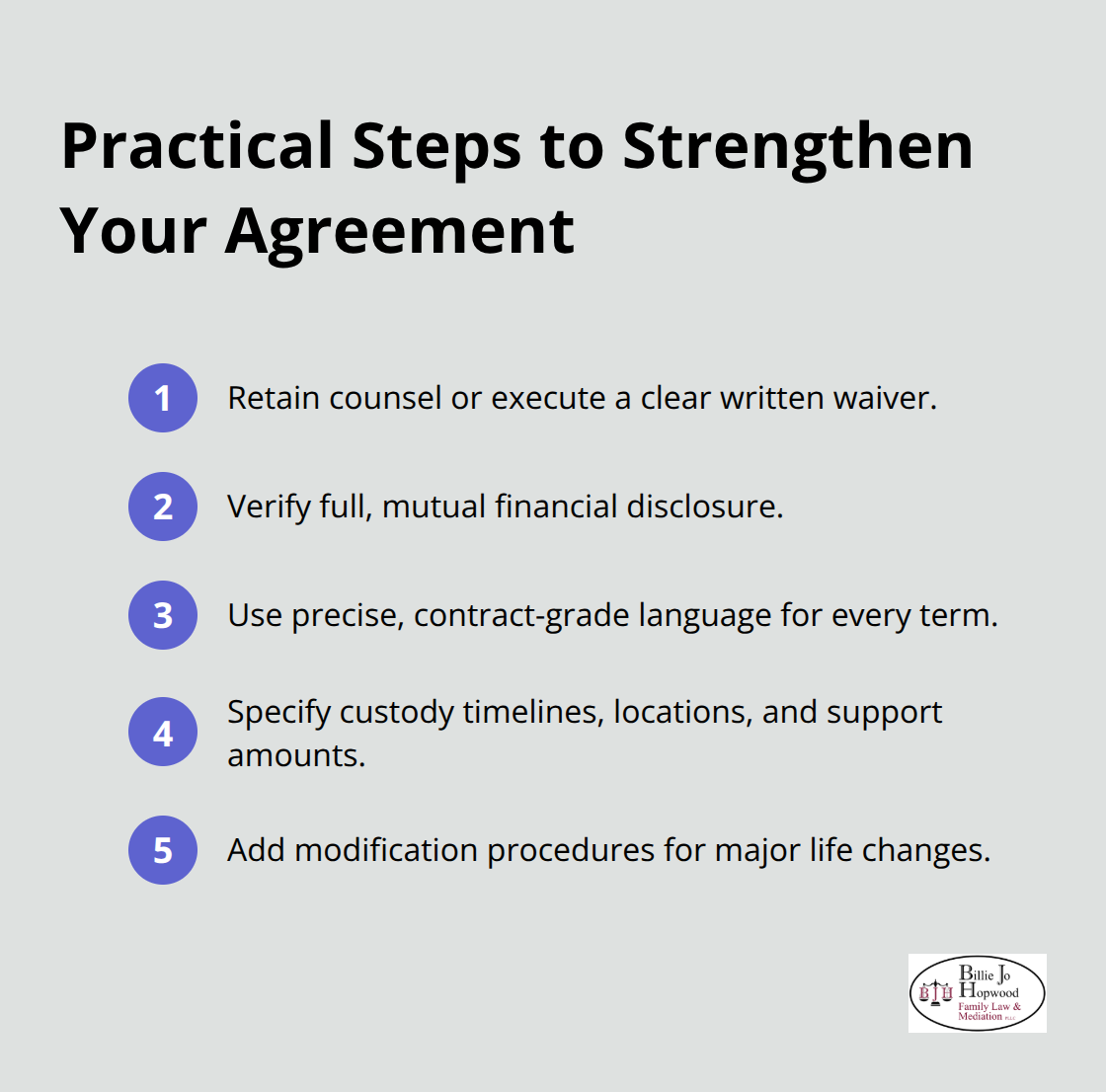 Compact checklist of steps to make a Brevard County mediation agreement more enforceable. - Mediation agreement enforceability Brevard